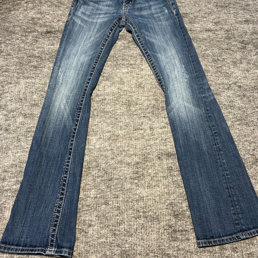 MISS ME jeans size 25 bootcut bling pockets JE5796BL  medium wash Western Y2k